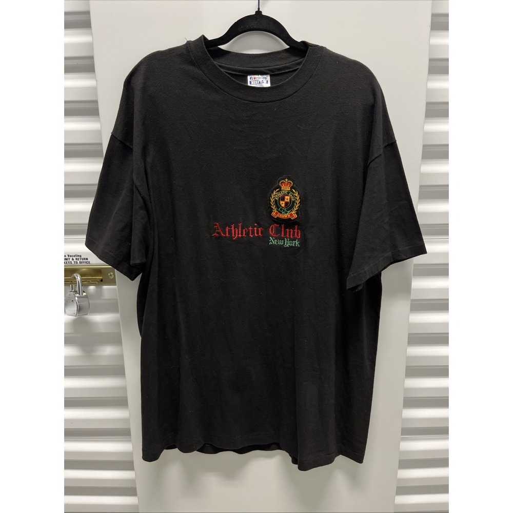 Vtg 80s Hanes Beefy-T NYAC TShirt XL Made In USA NY Athletic Club Sports Retro